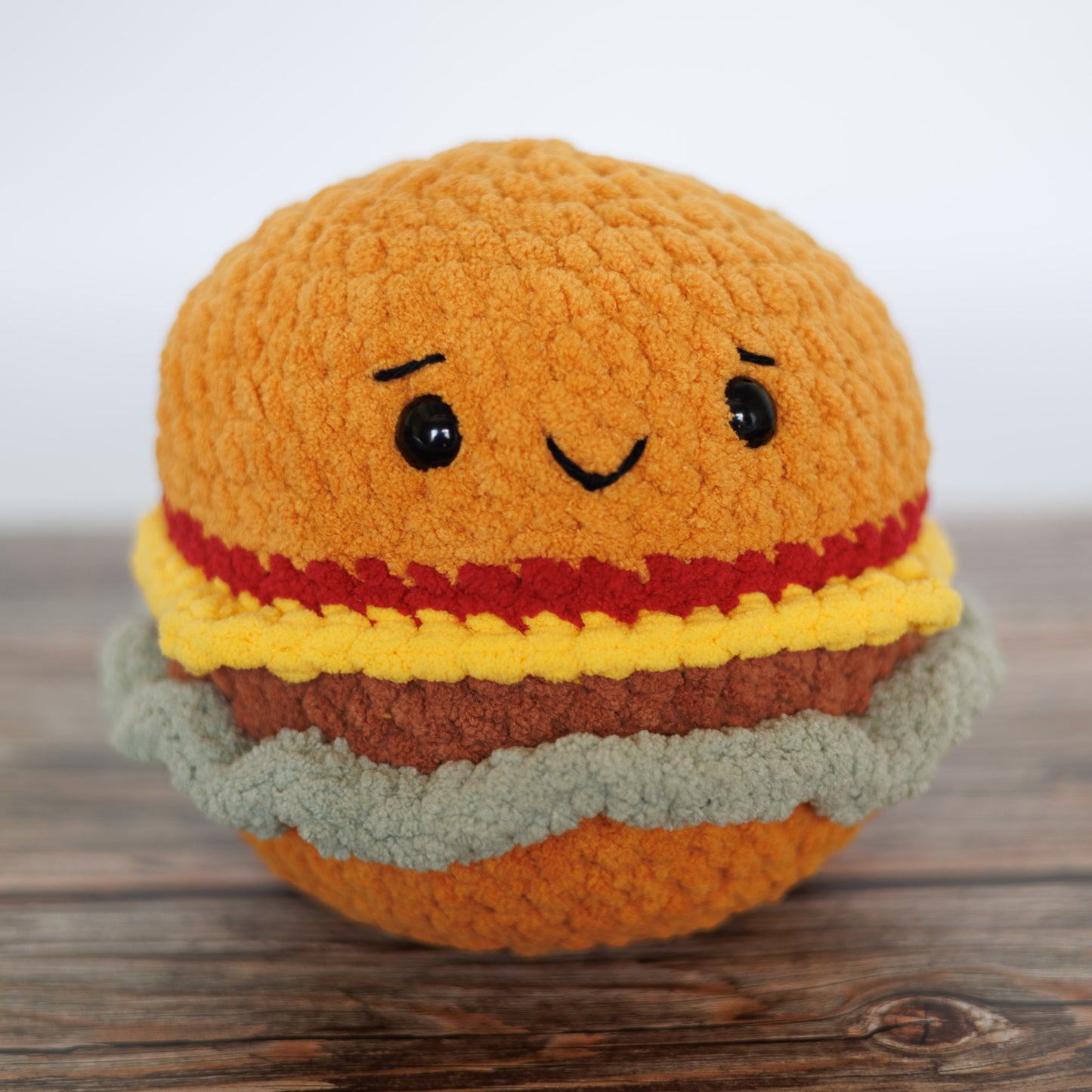 Cheeseburger Crochet Plush Toy