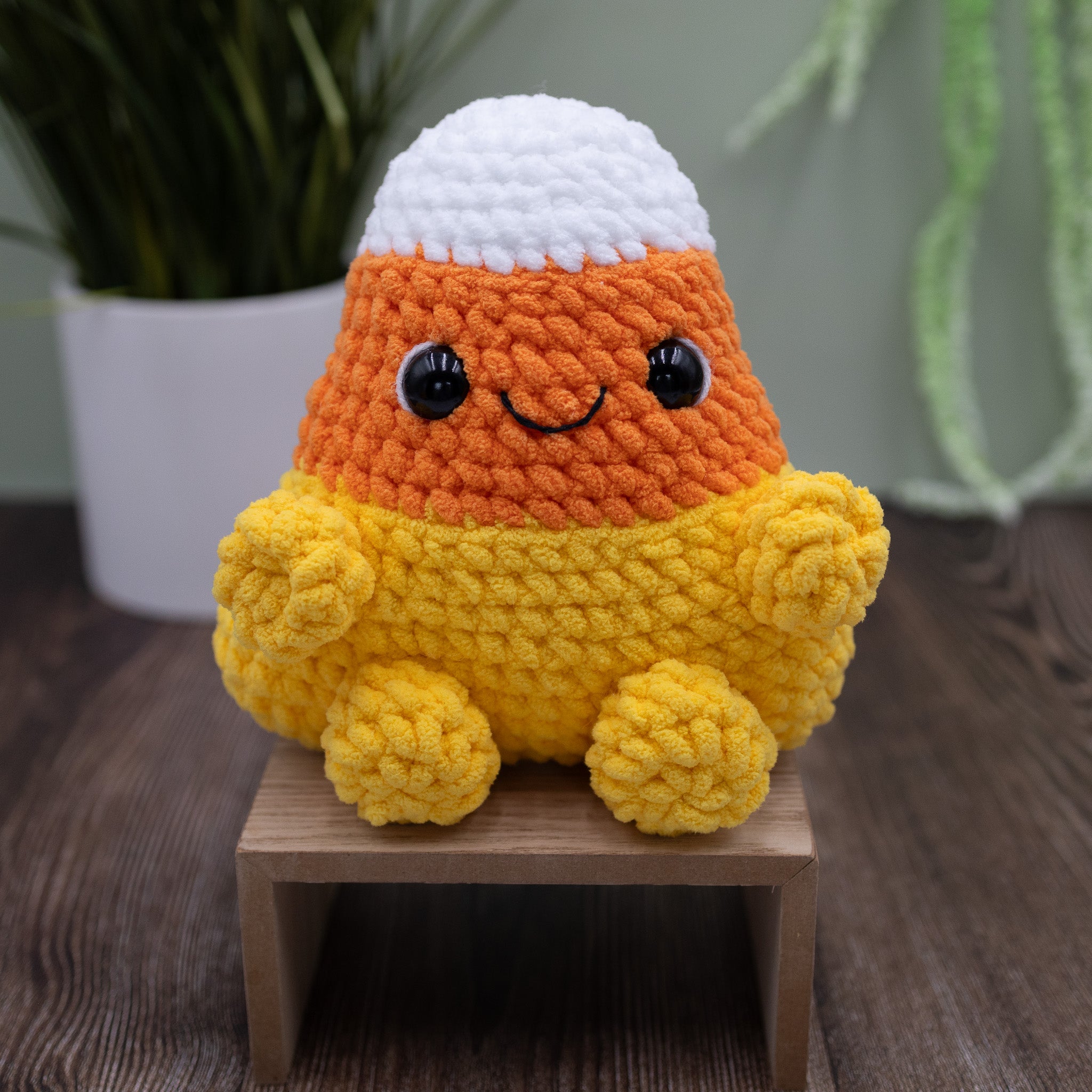 Candy Corn Crochet Plush Toy 4Stitches Designs LLC