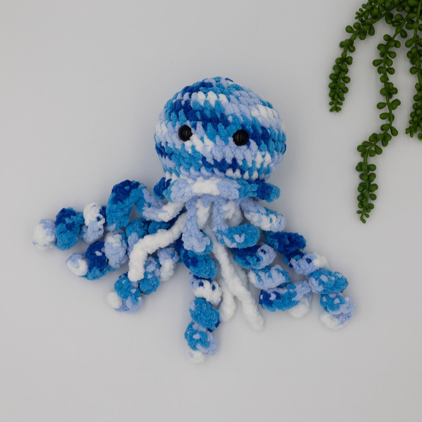 4Stitches Designs 14 Inch Crochet Jellyfish - Hand-Made Stuffed Animal Gift for Kids