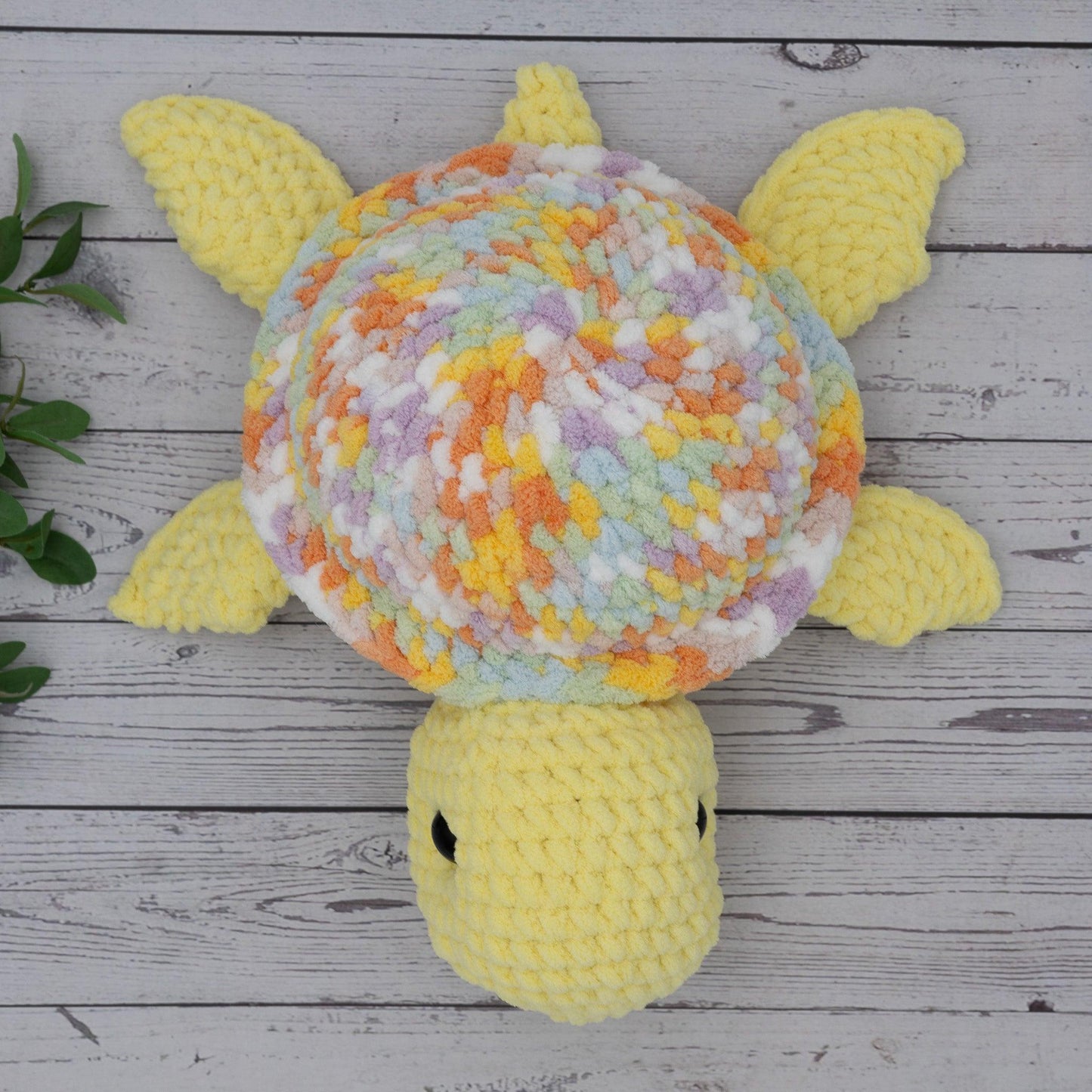 4Stitches Designs 18 Inch Crochet Sea Turtle Plush Toy - Hand-Made Stuffed Animal Gift for Kids
