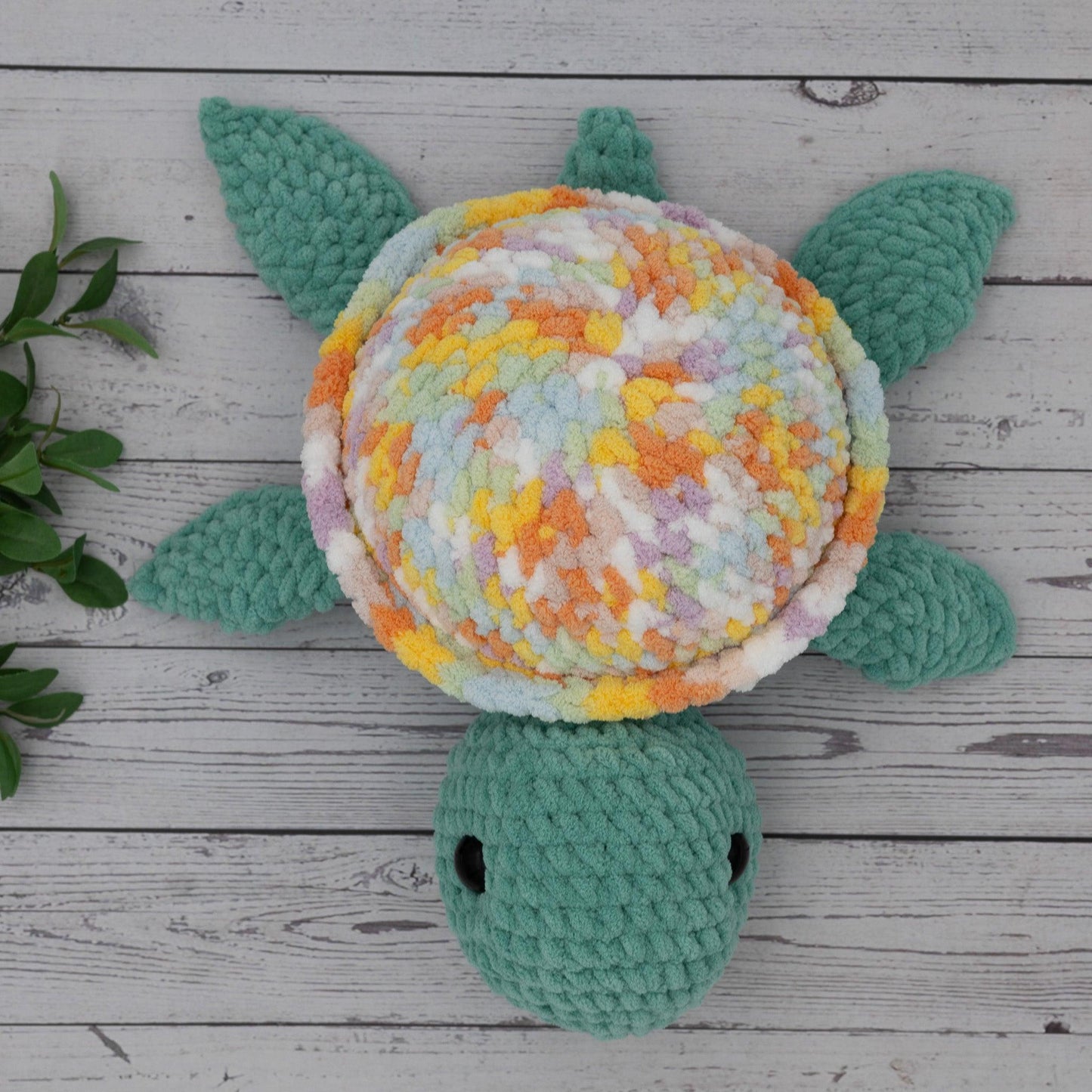 4Stitches Designs 18 Inch Crochet Sea Turtle Plush Toy - Hand-Made Stuffed Animal Gift for Kids