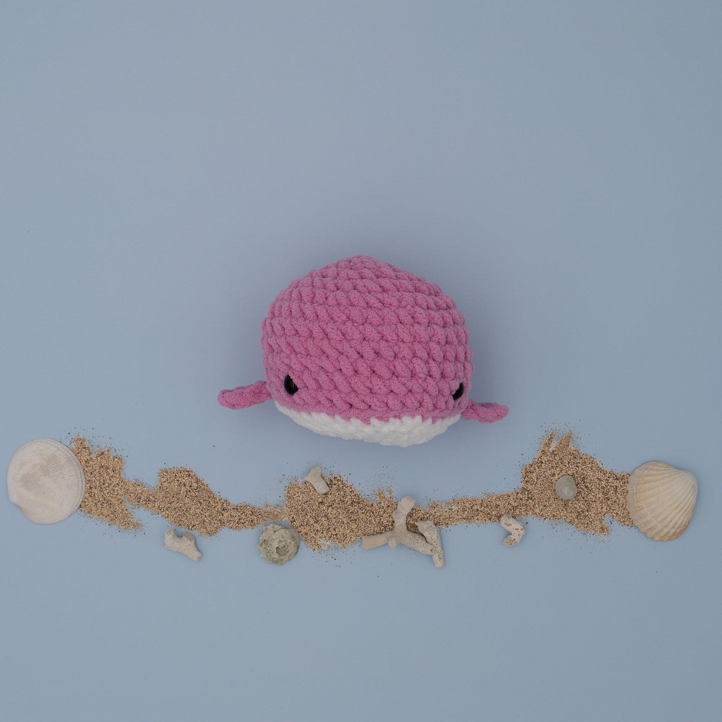 4Stitches Designs 9 Inch Crochet Whale Plush Toy - Hand-Made Stuffed Animal Gift for Kids