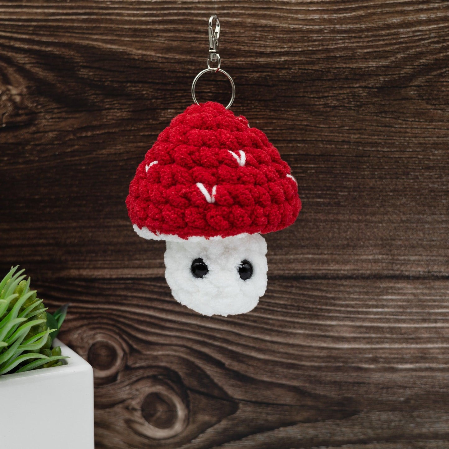 Mushroom Crochet Backpack Charm